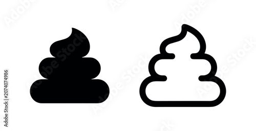 Quadro em tela Poop or Pet Waste Icon in Solid and Outline Style