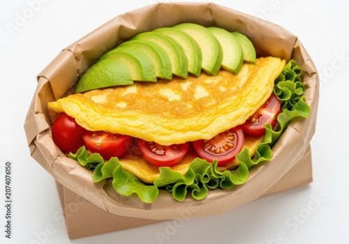 Fresh vegetable and avocado sandwich with whole wheat bread on plate