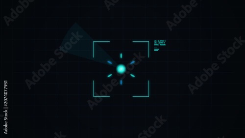 Digital radar interface tracking moving target on a coordinate grid