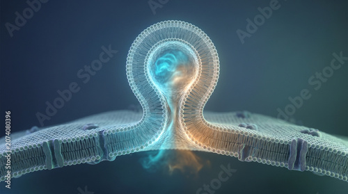Liposome Cell Membrane Fusion Cross Section With Therapeutic Release