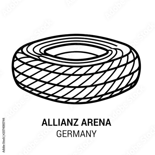 Allianz Arena Wireframe 3D Stadium Illustration