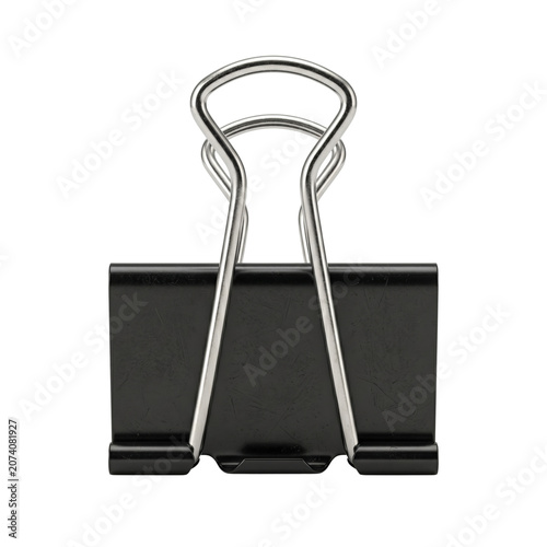Canvas Print Black metal binder clip with silver handles