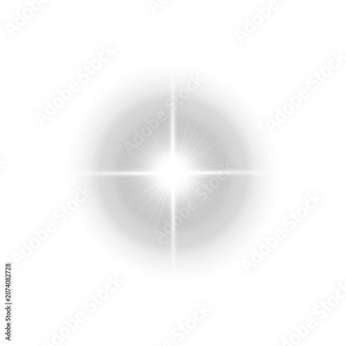 Abstract white sparkle flare PNG isolated on transparent background with brilliant star glow, optical light burst, radiant shine and realistic lens flare effect