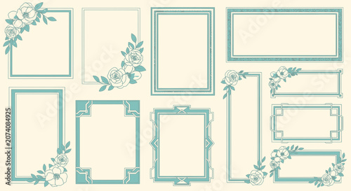 Elegant Floral Vintage Frames Collection: Decorative Borders for Design