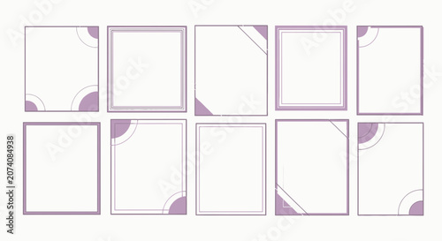 Elegant Purple Decorative Frame Designs for Invitations, Cards, and Branding