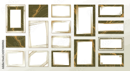Elegant Gold and Marble Decorative Borders Collection