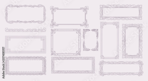 Ornate Decorative Borders and Frames Collection - Vintage Design Elements