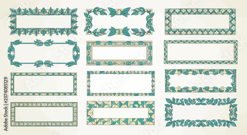 Ornate Decorative Borders Collection: Vintage Floral and Geometric Frames