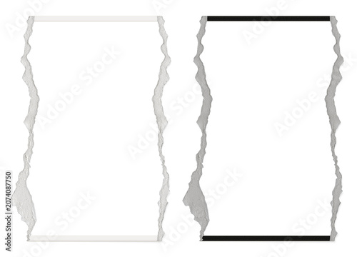 Transparent Black and White Torn Photo Frames
