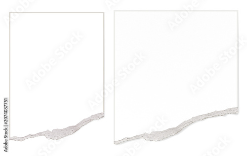 Transparent White Torn Photo Frames