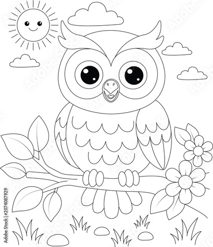 Cute animal coloring page