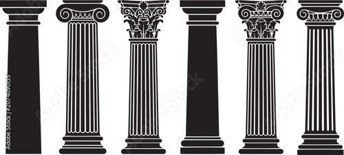Photos Ancient Classical Greek and Roman Architectural Columns Set