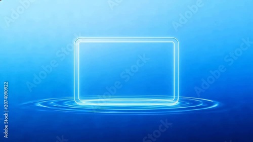 Blue gradient neon frame