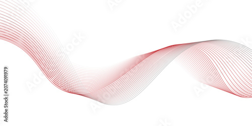 Dynamic abstract background with elegant white and red wave lines creating smooth flowing curves, red wave vector illustration