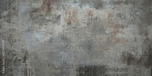 Vintage Distressed Concrete Wall Texture: Rustic gray cement background with authentic industrial character