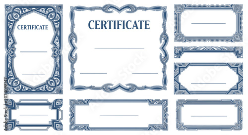 Ornate Certificate Borders and Frames - Decorative Blank Templates