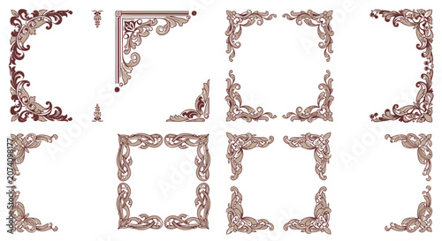 Ornate Corner Flourishes - Decorative Borders and Frames Collection