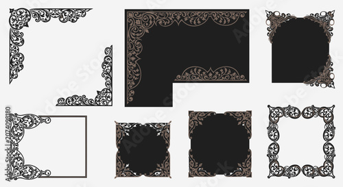 Ornate Corner Flourish & Frame Design Elements