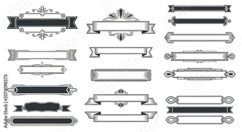 Vintage Banners and Ribbons Collection - Decorative Frames and Ornaments