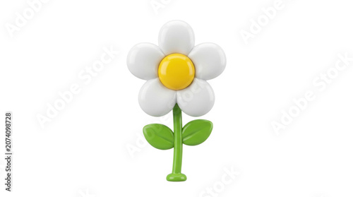 Cute 3D Plastic Daisy Flower Toy Render