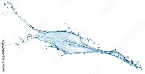 Flowing water splash isolated