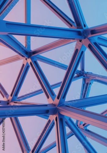 Analyzing the inherent geometry and load-bearing properties of complex structural frameworks, illustrating engineering stability and design principles, horizontal, design, loadbearing