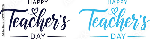 Happy teacher's day typography elegant calligraphy designs for appreciation educational celebrations