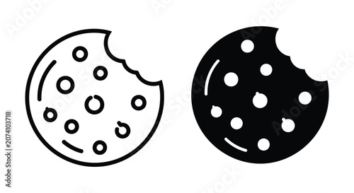 Broken chocolate chip cookie illustration