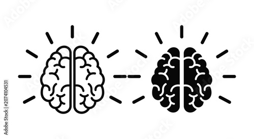 Human brains with lightning bolts illustration