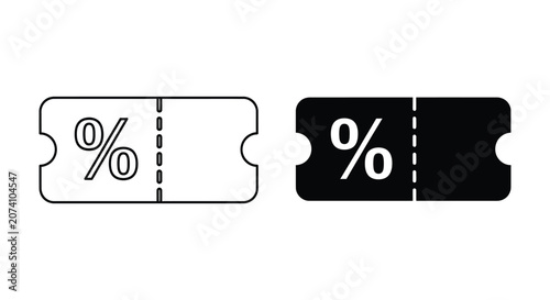 Percentage sale ticket with discount stripe