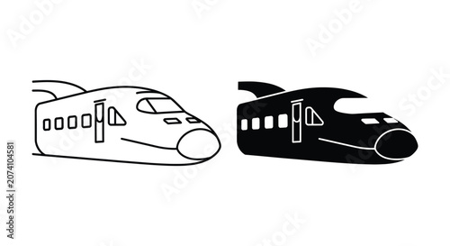 Simple black and white airplane icon pair