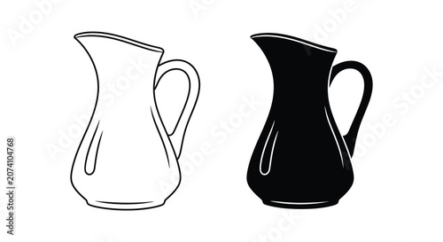 Pitcher and cream jug illustration comparison