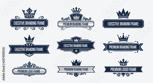 Royal Crowns and Emblematic Frames - Premium Branding & Logo Design Elements
