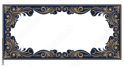 Vintage Ornate Decorative Frame with Flourishes and Filigree