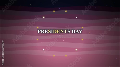 Presidents Day Motion Graphic Background with Rotating Stars