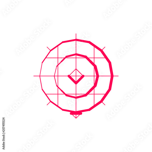 Tableau sur toile Survey Symbol Coordinate Grid Vector Sketch Vector Illustration - GRID AZIMUTH P
