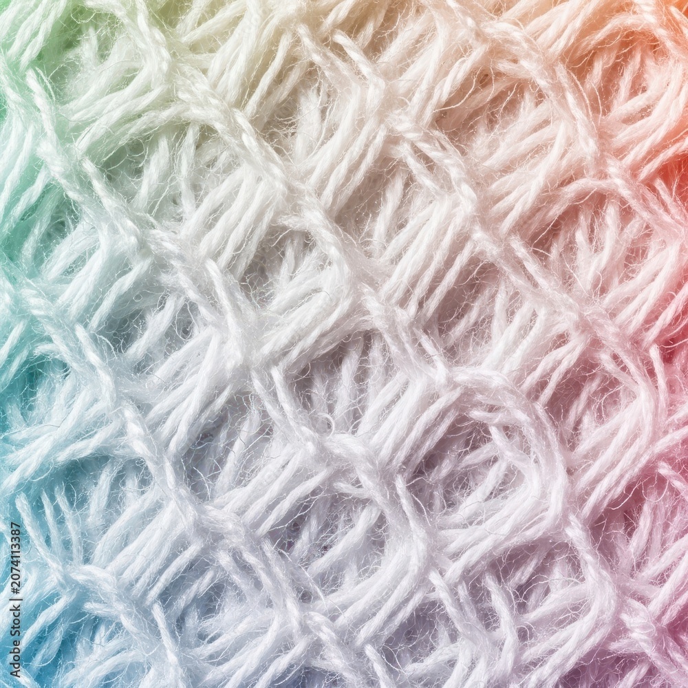 Obraz premium Extreme close-up view of delicate white synthetic or natural material fibres displaying intricate texture and abstract patterns on a blank surface, composition, textile, pattern