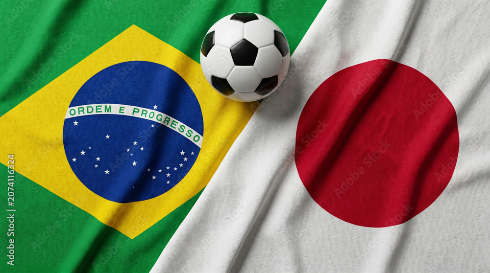 Fototapeta premium Stylized Global Soccer Championship Concept with Switzerland and Bosnia Flags