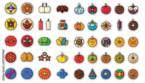 Colorful Halloween candy charms.