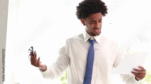 stressed businessman with problems at the office