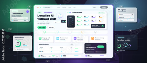 Schilderij op canvas Explore features of a user interface design tool for localization and data revie
