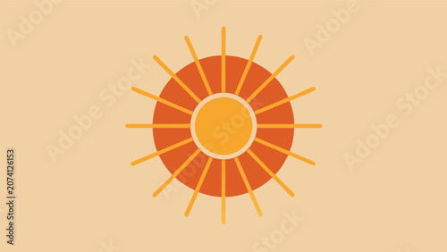 Minimalist sun graphic design with radial rays minimalist background illustration geometric abstract centered backdrop template sunshine composition presentation