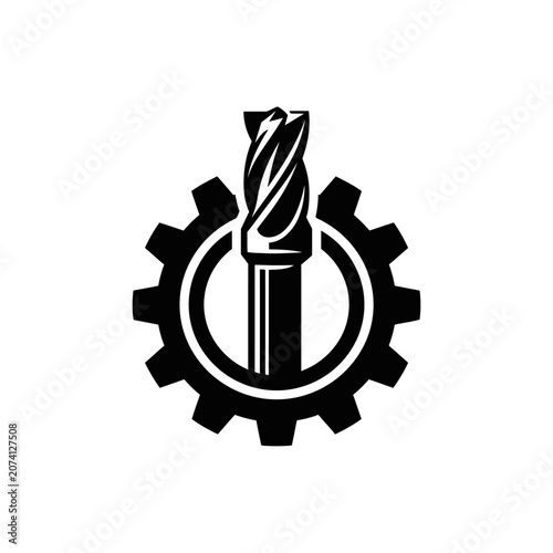 Black and white drill bit icon.