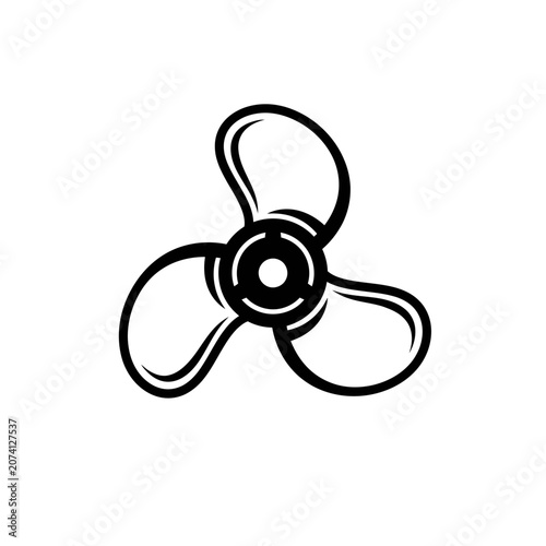 Black and white fan blade design.