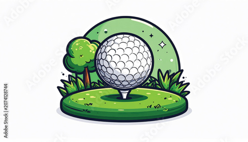 Golf Ball on a Tee Alone.