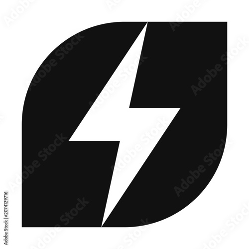 Two Corner Circle Lightning Bolt Leaf