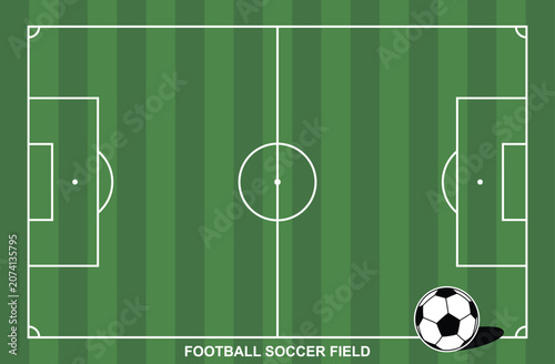 Soccer field or football field with green background.