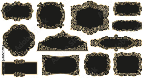 Ornate Vintage Frames - Decorative Flourishes, Labels, Badges - Isolated