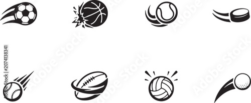 Konstfotografi Active Sports Balls Impact Motion Vector Elements