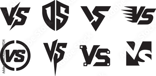 Obraz na plátne Versus Logo Collection Fighting Icons Black Vector